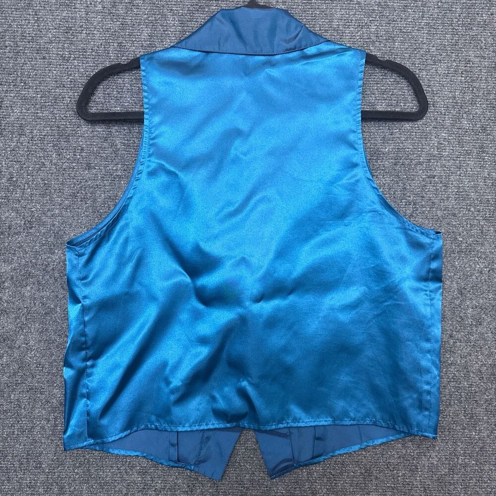 VTG Victorias Secret Afterhours Pajama Set M Blue Satin Sleeveless Gold Label - Picture 6 of 13